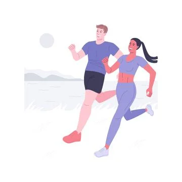 Trail running isolated cartoon vector illustrations. Stock Illustration