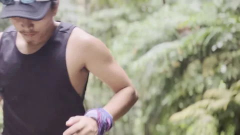 Trail running montage Stock Footage 232042423