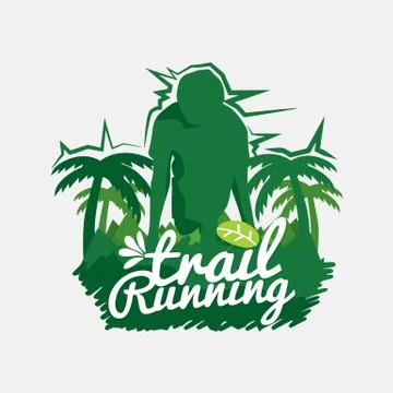 Trail Running Vector Illustration Stock-Illustration