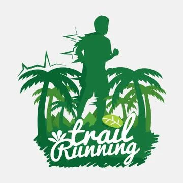 Trail Running Vector Illustration Stock Illustration