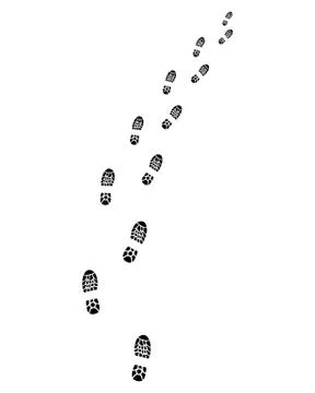 Trail of shoes Stock Illustration