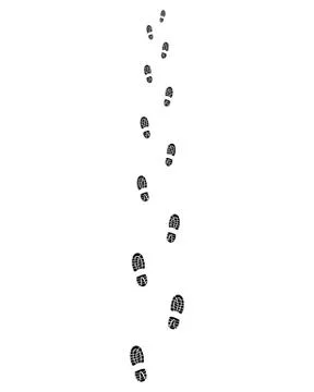 Trail of shoes Stock Illustration