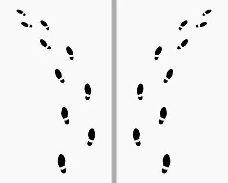 Trail of shoes Stock Illustration
