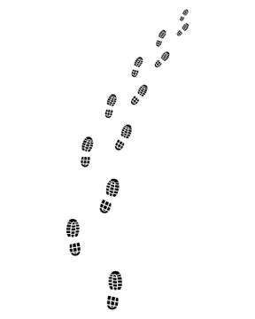 Trail of shoes Stock Illustration
