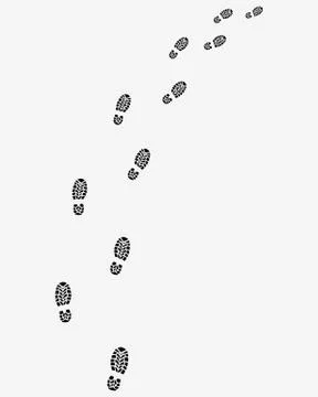 Trail of shoes prints Stock Illustration