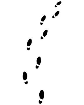 Trail of shoes prints Stock Illustration
