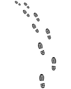 Trail of shoes prints Stock Illustration
