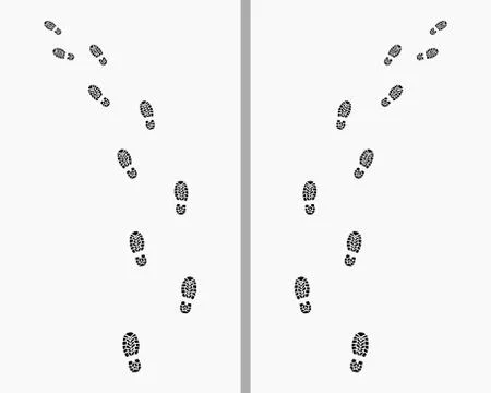Trail of shoes prints Stock Illustration