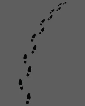 Trail of shoes prints Stock Illustration