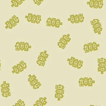 Trail ski marker winter skiing line vector seamless pattern Illustrazione stock