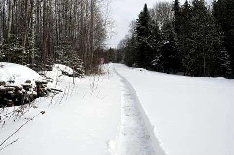 Trail in snow Stock Photos