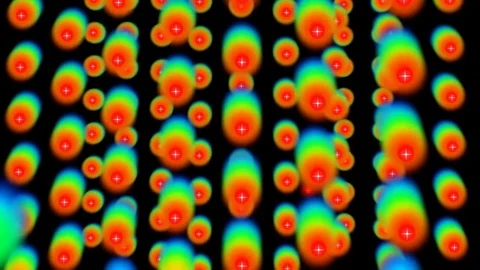 Trail spheres moving across screen Stock Footage 79805301