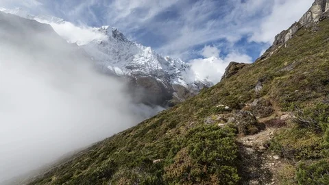 Trail from Thame to Sunder Peak Stock Footage 121474830