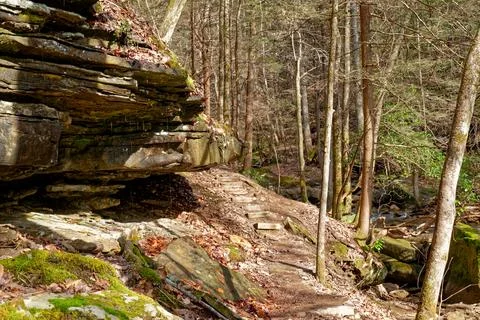 Trail through the mountains Stock Photos