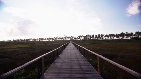 A trail in a tropical beach 動画素材 128094699