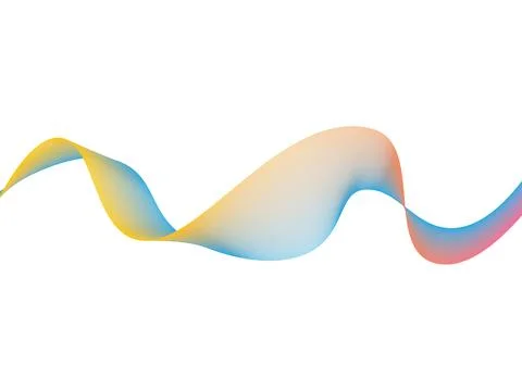 A trail of wavy lines painted in different colors on a white background. Stock Illustration
