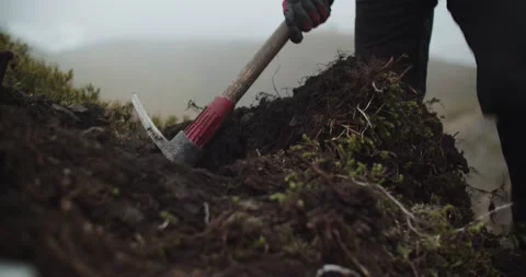 Trail work in high alpine Mountain Bowl Stock Footage 133207672