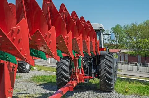 Trailed row crop plow Stock Photos