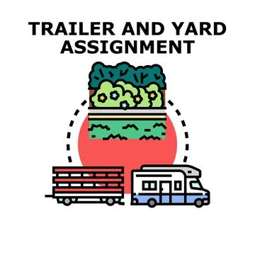Trailer and rv assignment for outdoor activities Stock Illustration