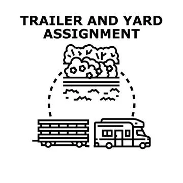 Trailer and rv assignment for outdoor activities Stock Illustration
