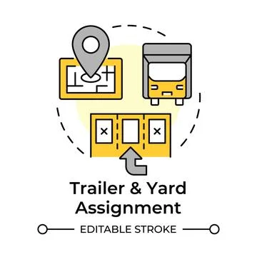 Trailer and yard assignment multi color concept icon Stock Illustration