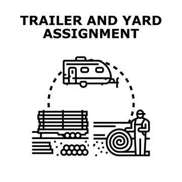 Trailer and yard assignment planning illustration concept Stock Illustration