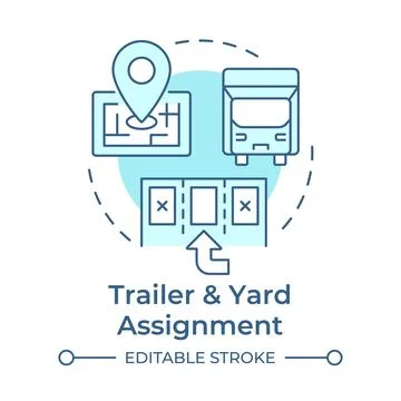 Trailer and yard assignment soft blue concept icon Stock Illustration
