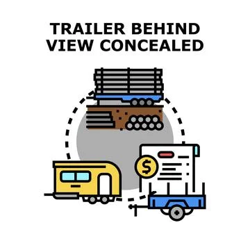 Trailer behind view concealed driving safety concept Stock Illustration