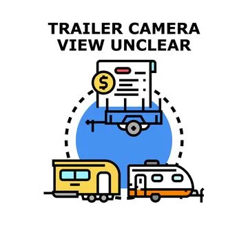 Trailer camera view unclear concept with financial implications Stock Illustration