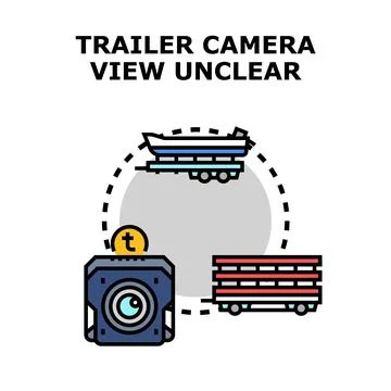 Trailer camera view unclear driving problem concept Stock Illustration