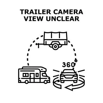 Trailer camera view unclear vehicle monitoring system icon 스톡 일러스트
