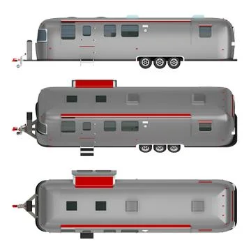 Trailer camper isolated on white Stock Illustration