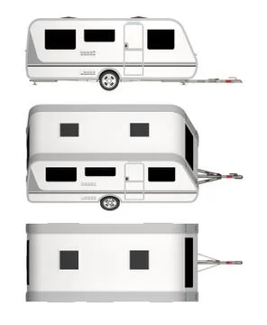 Trailer camper isolated on white Stock Illustration