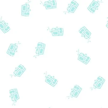Trailer camping glyph vector seamless pattern Illustrazione stock