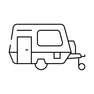 Trailer camping line icon vector illustration Stock Illustration