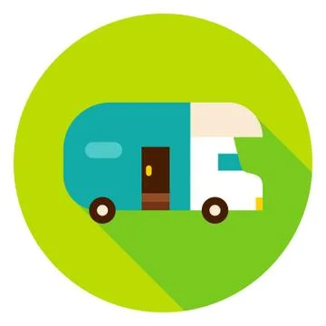 Trailer Circle Icon Stock Illustration