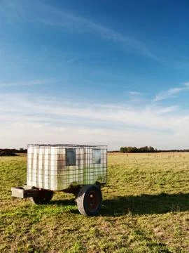 Trailer in the countryside Foto stock