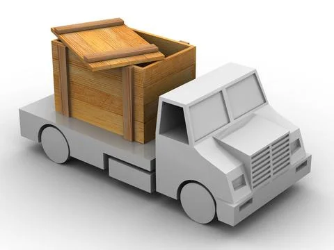 Trailer with crate. 3d Trailer with crate. 3d Copyright: xZoonar.com/Maksy... Stock Photos