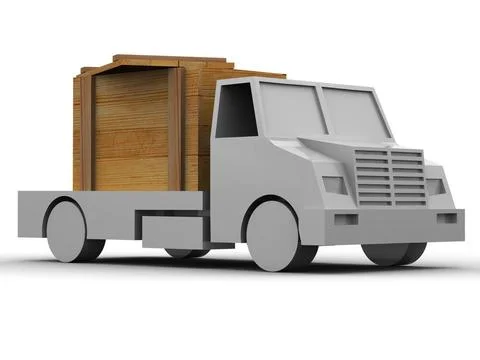 Trailer with crate. 3d Trailer with crate. 3d Copyright: xZoonar.com/Maksy... Stock Photos
