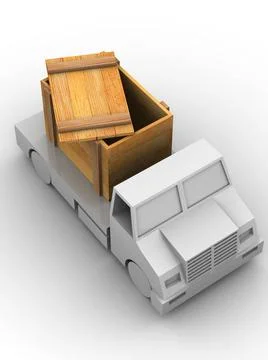 Trailer with crate. 3d Trailer with crate. 3d Copyright: xZoonar.com/Maksy... Stock Photos