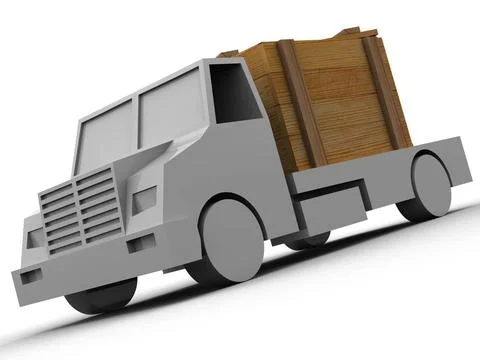Trailer with crate. 3d Trailer with crate. 3d Copyright: xZoonar.com/Maksy... Stock Photos