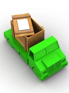 Trailer with crate. 3d Trailer with crate. 3d Copyright: xZoonar.com/Maksy... Stock Photos