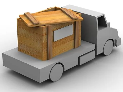 Trailer with crate. 3d Trailer with crate. 3d Copyright: xZoonar.com/Maksy... Stock Photos