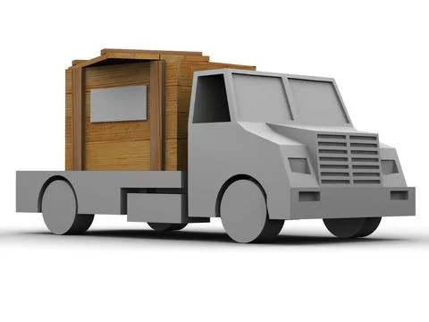 Trailer with crate. 3d Trailer with crate. 3d Copyright: xZoonar.com/Maksy... Stock Photos