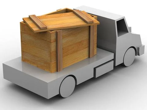 Trailer with crate. 3d Trailer with crate. 3d Copyright: xZoonar.com/Maksy... Stock Photos
