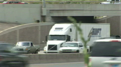 Trailer drives by Stock-Footage 724183