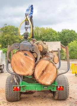 Trailer full of logs Stock Photos