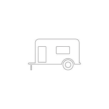 Trailer house on wheels. flat vector icon Stock Illustration