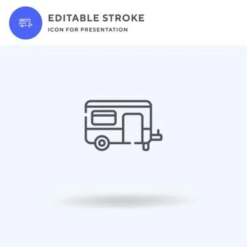 Trailer icon vector, filled flat sign, solid pictogram isolated on white, log Stock Illustration