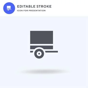 Trailer icon vector, filled flat sign, solid pictogram isolated on white, logo Stock Illustration